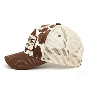 Cow Print Trucker Hat Embroidered logo Adjustable Mesh Back Vintage Western Cowboy Casual <b>Cap</b> for <b>Women</b> Men - Product Image 3