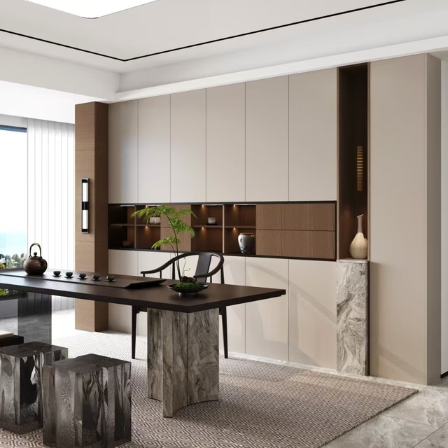 BALOM Custom Made Luxury Style Living Room Cabinet Solid Wood MDF Plywood Melamine Whole House Furniture Cabinet OEM Factory