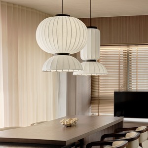 Lampes suspendues de style Wabi Sabi, lustre rond à deux têtes Led E27 pour salon, Restaurant, Design japonais minimaliste - Product Image 2
