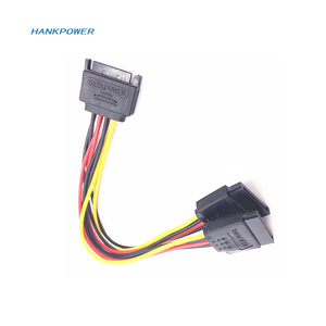 2合1 SATA公到2 SATA 15针母15针电源硬盘Y分离器连接器电缆 - Product Image 6