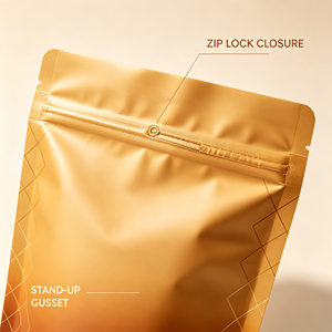 Custom Gravure Printed Resealable Stand Up Zipper Plastic Packaging <b>Bag</b> for Coffee Sugar Candy Snack - Product Image 2