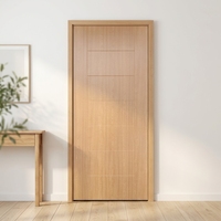 Porte intérieure minimaliste à âme creuse en MDF avec finition PVC, isolation acoustique, prix abordable, livraison directe d'usine, garantie 1 an