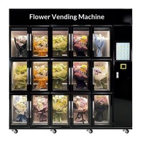 Distributeur automatique de fleurs SQU - Service 24h/24, entièrement automatique, multifonctionnel, capacité de 15 rangées, fleurs fraîches, écran tactile de 21,5 pouces