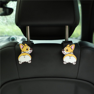 Crochets de dossier de voiture en plastique à motif de dessin animé mignon, crochets de rangement pour dossier de chaise, crochets antidérapants personnalisables pour la décoration intérieure de voiture - Product Image 1
