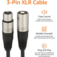 Câble audio tressé plaqué or XLR mâle-femelle pour amplificateur, console de mixage, caméra, piano, haut-parleur, microphone et adaptateur de guitare