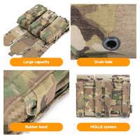 Pochette de magazines tactique en nylon 500D en gros Pochette triple magnétique attachée au gilet tactique Fit 5.56 7.62