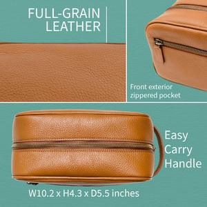 Trousse de Toilette <span class=keywords><strong>Homme</strong></span> Portable en Cuir PU Vintage Imperméable avec Logo Personnalisé pour <span class=keywords><strong>Rasage</strong></span> et Voyage - Product Image 4