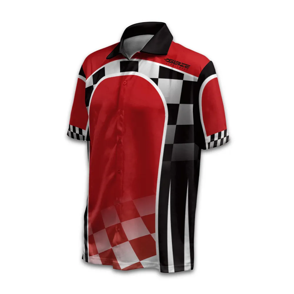 High quality custom pit crew shirt sublimation motorsports racing polo shirt