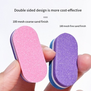2023 Hot Mini bloc de polissage Double face 100/180 grain éponge tampons à ongles Mini bloc de limes à ongles pour ongles en acrylique - Product Image 6