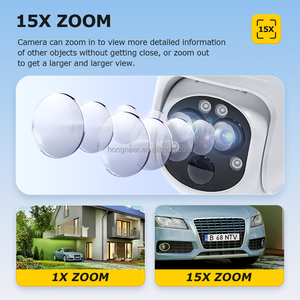 Hongnaer 6MP <span class=keywords><strong>3</strong></span> Objektiv 15X Zoom Drahtlose 4G Solar panel betriebene Kamera Ubox Outdoor Surveil 4G Sim Card Security Solar CCTV-Kamera - Product Image 2
