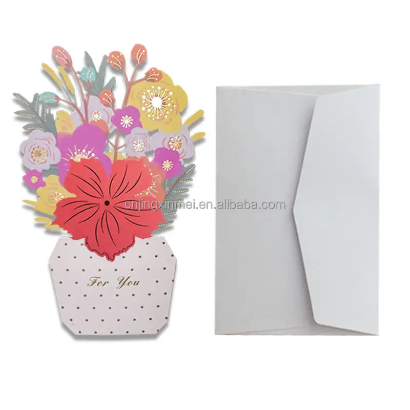 Hot Sell Mother's Day Greeting Cards Flower Card 3d Pop Up Flower Shape Happy Mothers Day Cards For Mom Wife Daughter Grandma