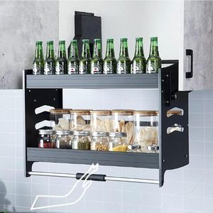 Cestelli a fune <span class=keywords><strong>per</strong></span> ascensori da cucina da 600 mm personalizzati all'ingrosso, design <span class=keywords><strong>in</strong></span> <span class=keywords><strong>ferro</strong></span> grigio multiuso di alta qualità, stile moderno - Product Image 4