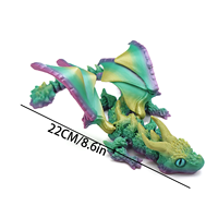 Dragon volant à grandes cornes imprimé en 3D, modèle d'animal créatif portable, ornement et cadeau pour les amoureux des animaux et les activités collectives