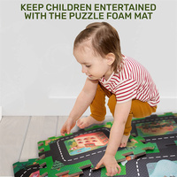 Tapis de jeu en mousse Jouet de route Tapis de jeu de salle de jeu Interlocking Floor Puzzle Roadway Rug Interactive Play Set