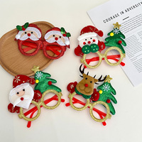 Nouvelles lunettes de Noël en polyester, 14 styles : bois de renne, sapin de Noël, Père Noël, bonhomme de neige, pour les fêtes