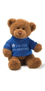 <span class=keywords><strong>Oso</strong></span> de Peluche con Camiseta Azul con la Frase 'I'm the Big Brother', Peluche Unisex de Felpa Corta para Edades de 1 Año en Adelante, Marrón, 12 Pulgadas - Product Image 5