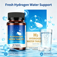 Comprimés d'hydrogène moléculaire H2 10PPM, pour l'eau potable, l'âge sain, la santé cérébrale, sans OGM, sans gluten, 90 unités, marque privée OEM