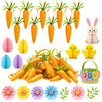 24 Piezas de Adornos de Zanahoria de Espuma con Purpurina, Decoración Colgante para Árbol de Pascua, para Fiestas de Primavera, Decoración Interior del Hogar