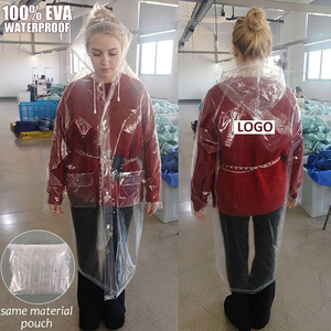 เสื้อกันฝนแบบมีฮู้ด ทนทาน ใช้ซ้ำได้ ผลิตจากวัสดุ EVA หนา 0.15 มม. พิมพ์โลโก้โฆษณาตามสั่ง สำหรับกิจกรรมกลางแจ้ง - Product Image 2