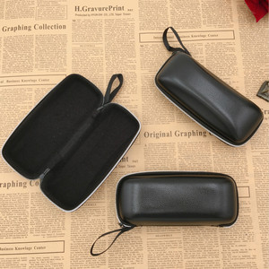 Black Rectangle Hard Eyeglasses <b>Case</b> With Zipper <b>For</b> Sunglasses And Optical <b>Glasses</b> Bsll - Product Image 2