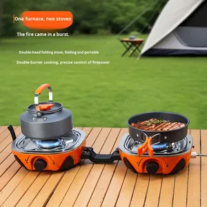 Cocina Portátil <span class=keywords><strong>de</strong></span> Doble Quemador <span class=keywords><strong>Naranja</strong></span>, Cocina Compacta para Acampar, <span class=keywords><strong>Estufa</strong></span> <span class=keywords><strong>de</strong></span> <span class=keywords><strong>Gas</strong></span> para Picnic y Senderismo - Product Image 3