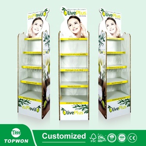 Soporte de exhibición personalizado para el cuidado de la piel al por menor de supermercado, estante de exhibición de papel para suelo, champú, detergente, soporte de exhibición de cartón - Product Image 5