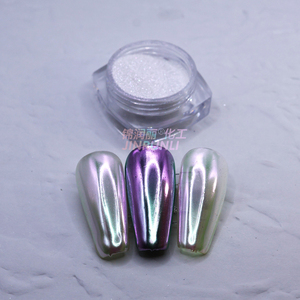 Пудра для ногтей волшебный хром белый жемчужный пигмент-высокопигментная пудра для ногтей с эффектом хромафлера и многоцветным блеском - Product Image 5