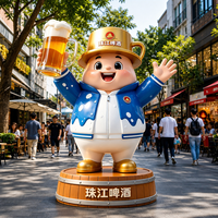 Sculptures d'art en résine personnalisées, durables, grandes figurines de dessins animés pour restaurants, boulangeries, cafés, décorations extérieures, vitrines de magasins