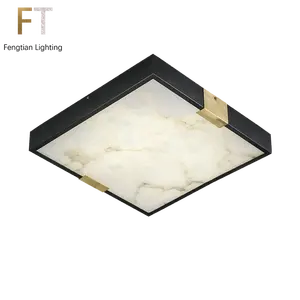 Lüks bakır LED alabaster lamba modern yeni çin kare basit ışık emici tavan lambası çalışma odası tavan lambası