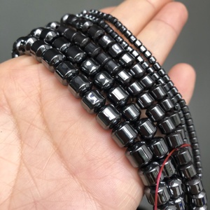 Perles cylindriques en hématite naturelle, perles minérales brillantes en colonne pour bracelet, collier, bijoux faits main style punk pour usage quotidien - Product Image 4