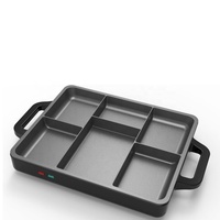 Cuisinière d'intérieur multifonctionnelle Super Hot Mini Korean and Japanese 220V ou 120V USA Valtge Poêle à frire électrique divisée