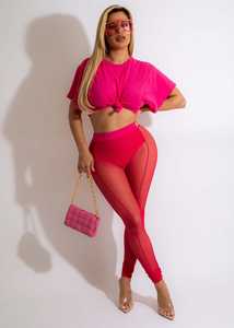 <span class=keywords><strong>ชุด</strong></span>เสื้อและ<span class=keywords><strong>กางเกง</strong></span>เลกกิ้ง2ชิ้นของผู้หญิง,<span class=keywords><strong>ชุด</strong></span><span class=keywords><strong>กางเกง</strong></span>รัดรูปตาข่ายเซ็กซี่ผ้าโปร่งเทรนด์ฤดูร้อนปี2022 - Product Image 5