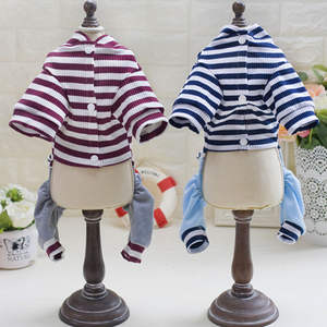 Modern Striped Pattern Four-Legged <span class=keywords><strong>Pants</strong></span> New Teddy Dog Roupas para Pequenos Gatos Grandes Algodão Pet Vestuário para o Outono <span class=keywords><strong>Season</strong></span> Wear - Product Image 2