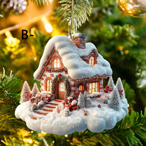 Decorazione appesa <span class=keywords><strong>per</strong></span> albero di <span class=keywords><strong>Natale</strong></span> con ciondolo in acrilico castello di neve 2025 decorazioni <span class=keywords><strong>per</strong></span> la <span class=keywords><strong>casa</strong></span> 2025 regalo di Capodanno - Product Image 3