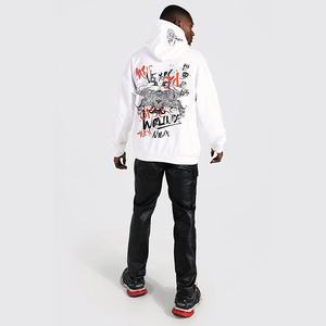 Sweat à capuche unisexe surdimensionné de qualité supérieure, imprimé avec logo personnalisé, brodé, taille plus, hiver, 100% coton, respirant, écologique - Product Image 3