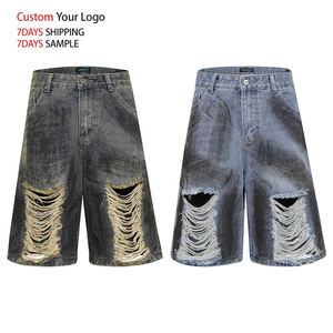 Jeans de Mezclilla de Alta Calidad, Diseño Desgastado, Corte Recto, Tejido de Algodón, Personalizados, Estilo Vintage Y2K, Rotos, para Hombre - Product Image 4