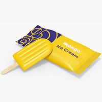 Sachet d'emballage personnalisé imprimé pour bâtonnets glacés, scellage arrière, en feuille plastique, pour fruits, crèmes glacées, bâtonnets glacés et aliments surgelés