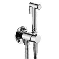 Robinet de lavage mural dissimulé en cuivre, moderne, monocommande, électroplaqué, chaud/froid, avec douchette de bidet effet pluie pour le nettoyage corporel