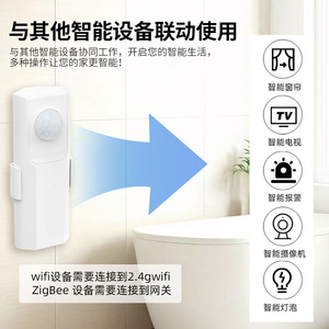 Sensor de Movimiento Tuya con Infrarrojos de 8m, Salida de Relé Zigbee, Montaje en Superficie, con Detección de Movimiento y Vibración - Product Image 3