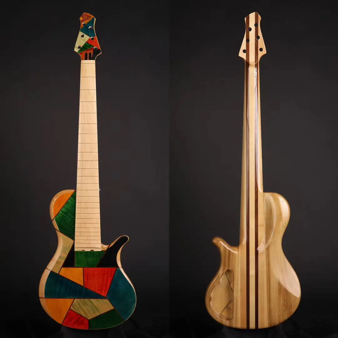 Derulo Electric BassギターCustom OEM DIY 6 Strings BassギターFlamed Maple Top Neckを通じてBody Custombody High Quality