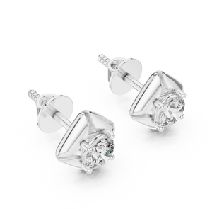 Boucles d'oreilles clous en argent plaqué or 14 carats de qualité supérieure avec diamant solitaire naturel certifié IGI pour cadeau de mariage, provenant d'Inde Purecarat - Product Image 4
