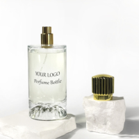 Flacon de parfum en verre cylindrique rond, atomiseur, flacon de parfum pour huile essentielle, flacon vaporisateur transparent, flacon de parfum vide 100 ml