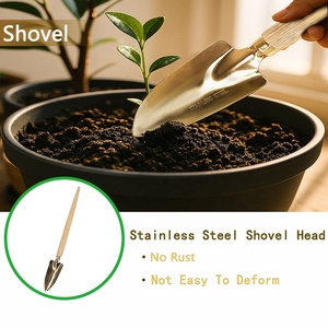 Pala de paleta pequeña para el hogar, suministros florales de madera para el cuidado del jardín, juego de herramientas de regalo con bolsa - Product Image 2