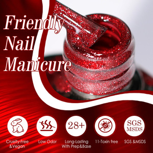 Esmalte de <span class=keywords><strong>Uñas</strong></span> en Gel Ojo de Gato Magnético Rojo de Alto Brillo y Secado Rápido UV LED en 30 Segundos para Manicura Francesa <span class=keywords><strong>con</strong></span> Acabado Suave y Sedoso Eficiente - Product Image 5