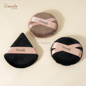 Gracedo Éponge Ronde Écologique Douce pour le Visage, Houpette <span class=keywords><strong>de</strong></span> Maquillage en Gros, Houpette Flottante Douce pour Poudre Libre, Logo Personnalisé avec Ruban - Product Image 4