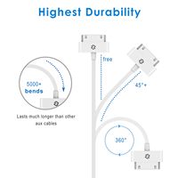 Kabel sinkronisasi dan pengisian daya USB kompatibel ponsel 4/4s, iPhone 3G/3GS, Pad 1/2/3, Pod, 3.3 kaki