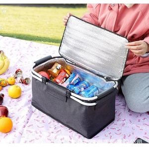Foldable Portable Large-Capacity Insulated Fabric Picnic Camping <b>Basket</b> & Ice <b>Basket</b> for Fruit - Product Image 1