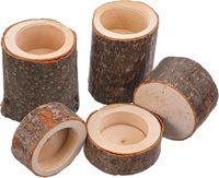 Harga Grosir Tempat Lilin Kayu Alami dengan Alur, Kerajinan Pot Bunga Kayu dengan Kulit Pohon untuk Menanam Tanaman Dekorasi Rumah.