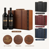Boîte cadeau de vin de luxe personnalisée avec accessoires, boîte en cuir PU, logo personnalisé, recyclable
