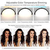 Lampe de sol LED demi-lune 20 pouces en forme de U, lumière d'appoint pour la protection des yeux, idéale pour le nail art, les extensions de cils, les sourcils et les salons de tatouage
